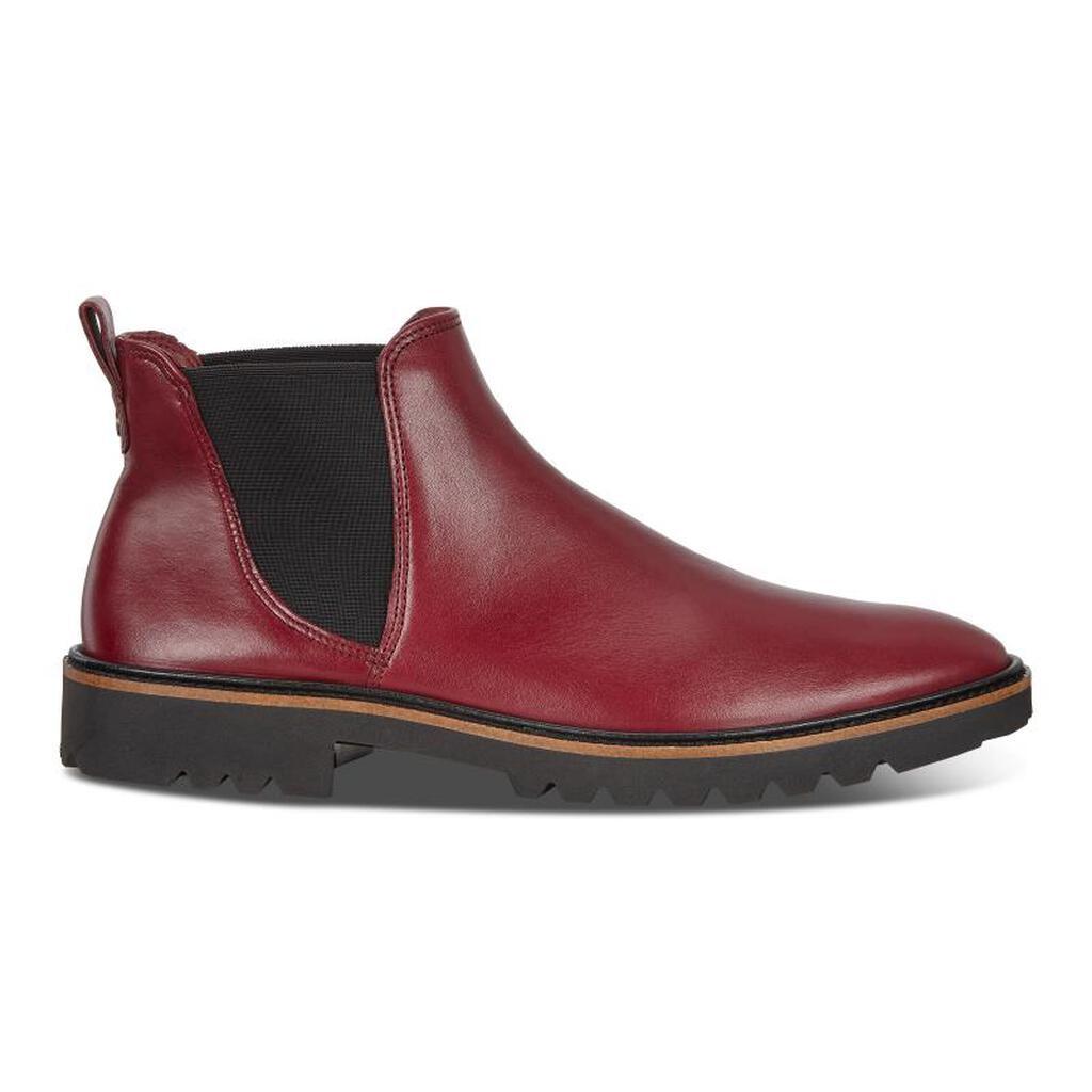 Ecco Incise Tailored Womens Chelsea Boots Burgundy - India INC-839147